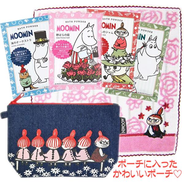 MOOMIN（ムーミン） グッズ ポーチ 入浴剤 タオルハンカチ ローズ