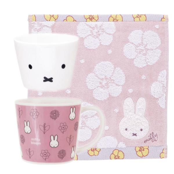 ミッフィー マグカップ ピンク マルチカップ タオルハンカチ 花 ミッフィ グッズ ギフト 誕生日プレゼント 女性