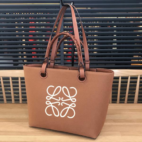 【美品】ロエベ LOEWE トートバッグ アナグラム キャンバスレザー LOEWE（ロエベ） ショルダーバッグ ANAGRAM TOTE MINI BAG アナグラム