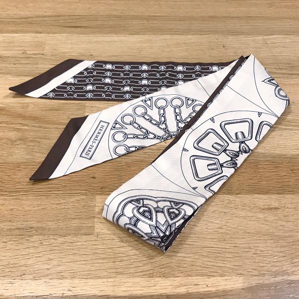 【超美品】エルメス ツイリー カレイドスコープエフェクト ブロン アントラシット シルク100％ 14989