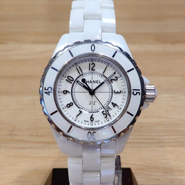 【超美品】シャネル J12 ホワイトセラミック クォーツ H0968 レディース 腕時計 15479