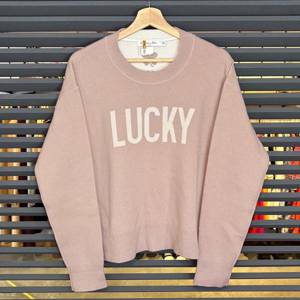 【超美品】ディオール LUCKY セーター カシミヤ ピンクベージュ 924S79AM019 #40 長袖 ニット 15763