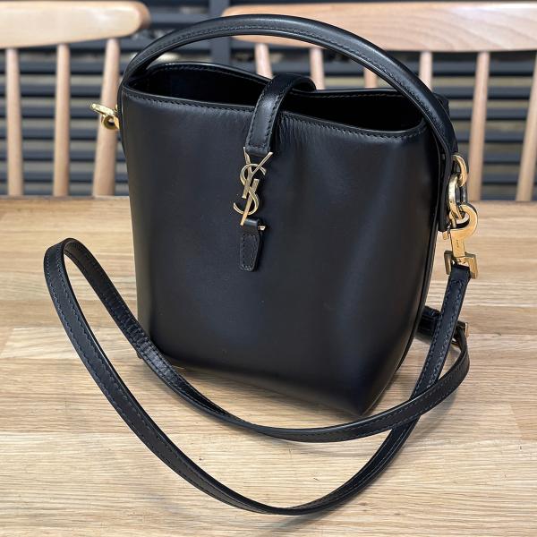 【超美品】サンローラン バケットバッグミニ LE37ミニ ブラック 2WAYショルダーバッグ 765870 黒 15899