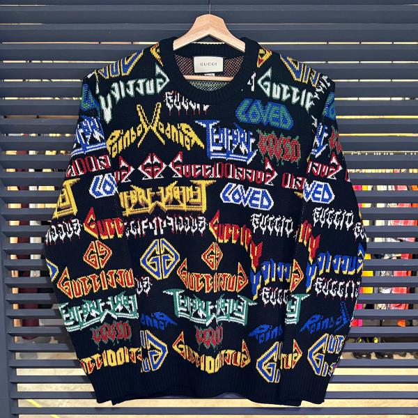 【超美品】グッチ メタルミックス ウール セーター マルチカラー オーバーサイズ L 548945 長袖ニット 15958