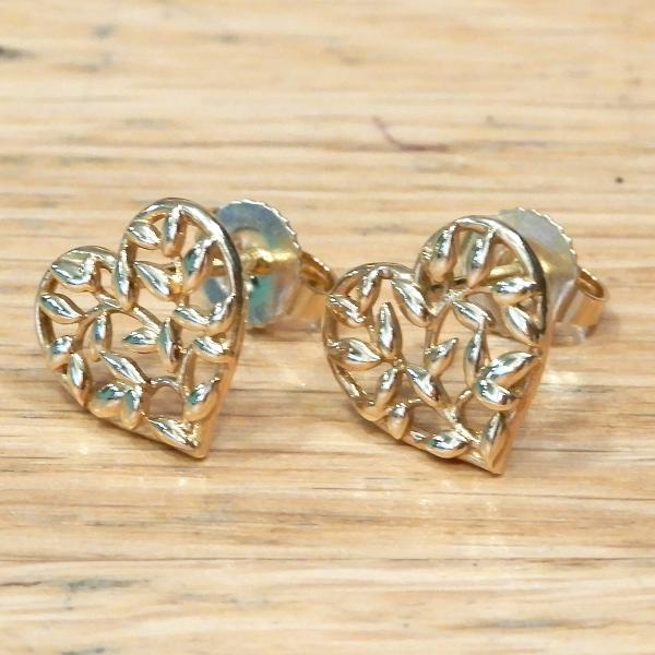 【超美品】 ティファニー パロマピカソ オリーブリーフ ハートピアス K18YG 60021166 イエローゴールド 16020