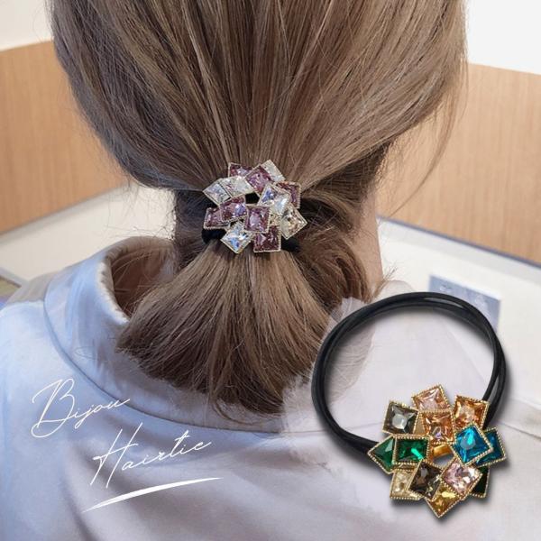 accaa ビジュー装飾ひねり ヘアゴム accaa ビジュー装飾ひねり ヘアゴム