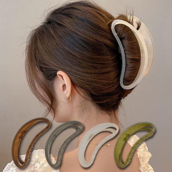 くすみカラー バンスクリップ ヘアクリップ 特大 大きめ 髪多い ヘアアクセサリー 多毛 ビッグ くすみカラー グリーン グレー CR-75