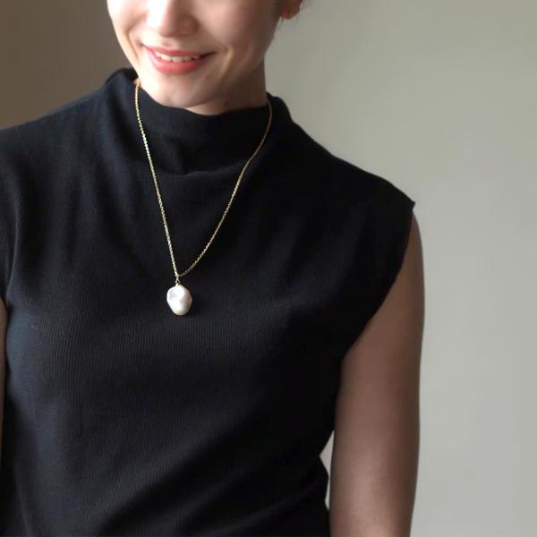 大粒バロックパール ペンダント 淡水真珠 サージカルステンレス
