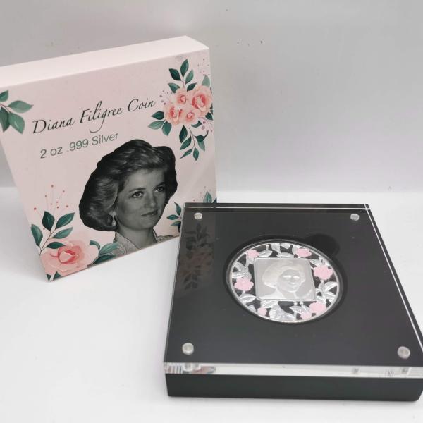 BARBADOS バルバドス 5ドル 銀貨 2022 2オンス『Diana Filigree Coin