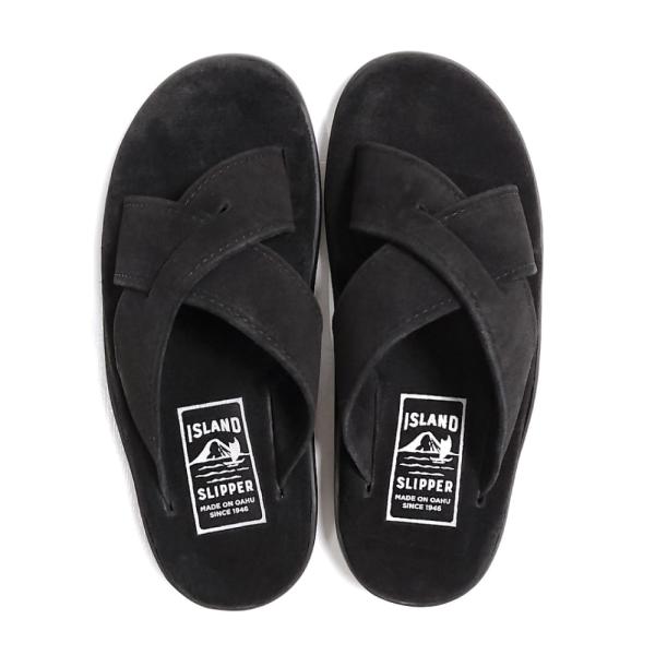 アイランドスリッパ スエード スライドサンダル PB223-BK 26cm ISLAND SLIPPER アイランドスリッパ ブラックスエード スライド