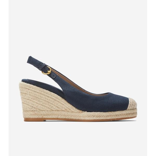コールハーン Colehaan レディース シューズ パンプス & ウェッジ クラウドフィール エスパドリーユ ウェッジ スリング 80MM II womens W31243 ネイビー