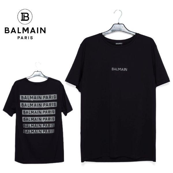 BALMAIN バルマン メンズ Tシャツ 半袖 ブラック BALMAIN 大幅値下げ中】特価 バルマン メンズ Tシャツ ブラック
