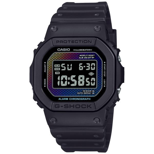 【並行輸入品】レビューで7年保証 CASIO カシオ G-SHOCK ジーショック DW-5600RW-1 メンズ ブラック レインボー 限定カラー メンズ 腕時計