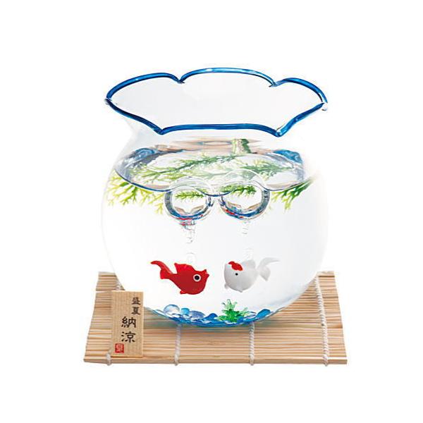 レトロ 古い ガラス製 なみなみ 金魚鉢風 足つき 水色 皿 collecolle_pm-345