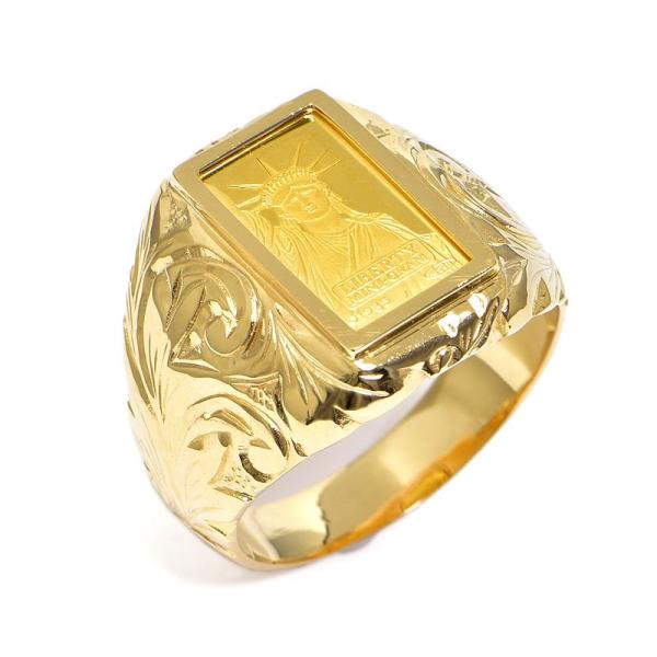 リバティインゴットリング 25.5号 K24YG K18YG 自由の女神 1985