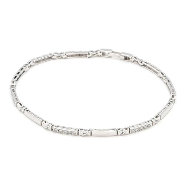 0.25ct天然ダイヤモンドブレスレット K18WG 仕上済 ダイヤブレスレット