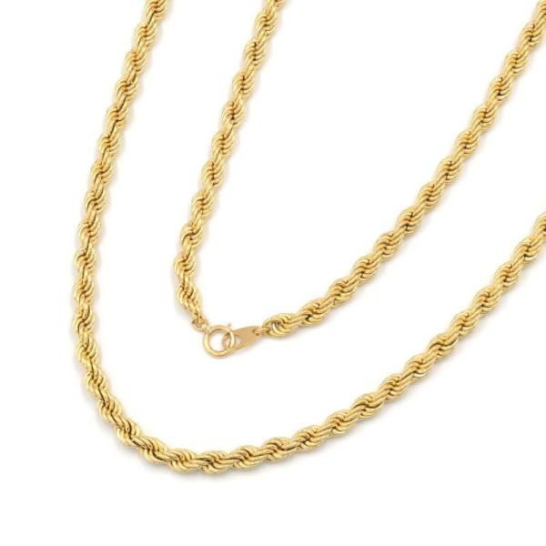 パイプロープチェーンネックレス K18YG パイプロープネックレス ロング