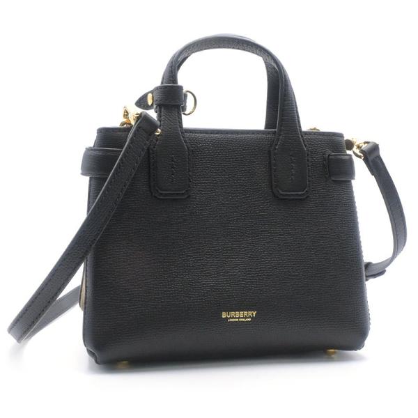 バーバリー　ハンドバッグ　ショルダーバッグ　2WAY　レザー　ノバチェック　黒 BURBERRY バーバリー ノバチェック レザー2WAYバッグ ショルダー