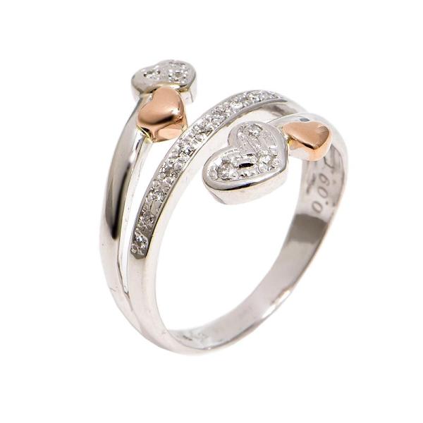 k18WG ダイヤモンド0.08ct クレージュ　ハートモチーフリング　9号 k18WG ダイヤモンド0.08ct クレージュ ハートモチーフリング 9号 k18WG