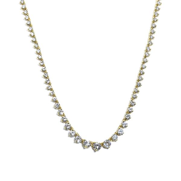 約6ct天然ダイヤモンドネックレス K14YG テニスネックレス フルダイヤ  