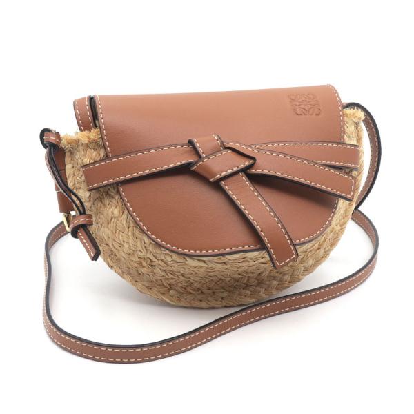 ロエベ ショルダーバッグ ゲート ミニ ラフィア レザー 329.13.U62 LOEWE 黒 Gate（LOEWE） ロエベ ゲートバッグミニ 329.13.U62 ラフィア レザー