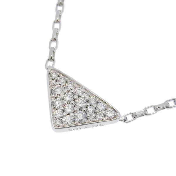 現行品✨プラダ マイクロトライアングル ペンダントネックレス ダイヤモンドK18 現行品✨プラダ マイクロトライアングル ペンダントネックレス