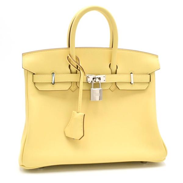 エルメス バーキン25 W刻印 2024年製 ヴォースイフト ジョーヌミルトン シルバー金具 ハンドバッグ 内縫い 25cm イエロー 中古 送料無料 Birkin エルメス バーキン25 W刻印 2024年製 ヴォースイフト ジョーヌ
