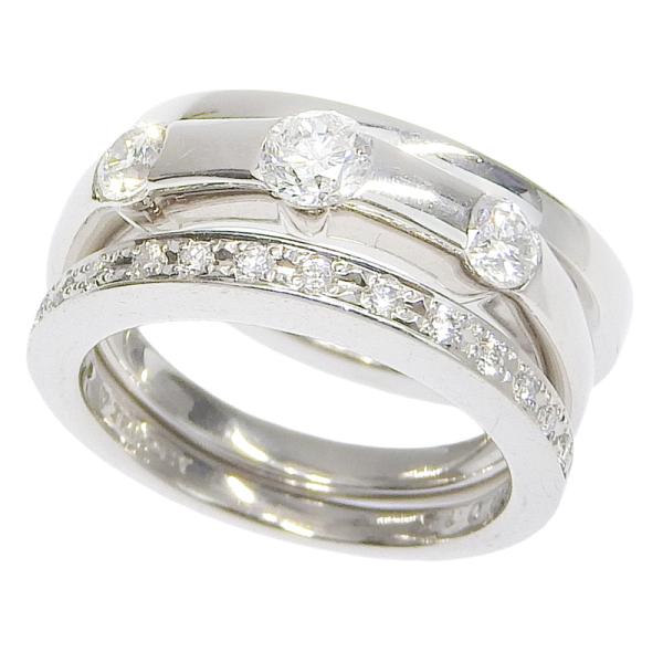 トリロジー リング 合計0.58ctダイヤモンド 7号 Pt900 新品仕上済 3連  