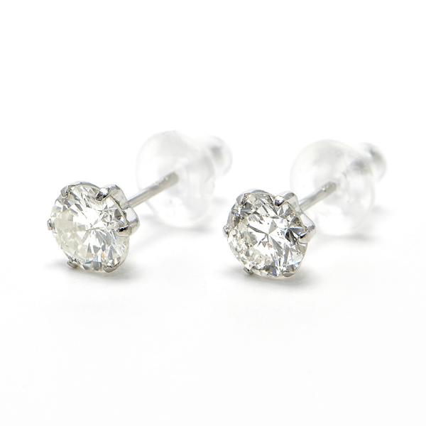 Jカラー/I1/Good/0.410ct/0.407ct天然ダイヤモンドピアス Pt900 両耳用