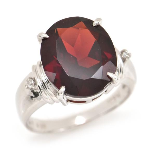 8.23ct天然ガーネットリング 14.5号 Pt900 合計0.02ct天然ダイヤモンド  