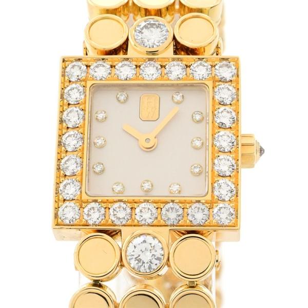 ハリーウィンストン HARRY WINSTON 120LQ18W シグネチャー K18WG ダイヤベゼル クォーツ レディース _608163【ev20】 ハリーウィンストン HARRY WINSTON 120LQ18W シグネチャー K18WG