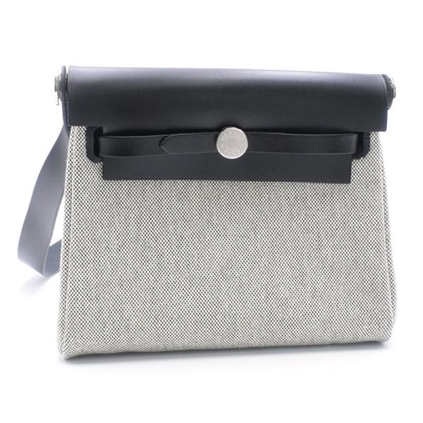 エルメス エールバッグジップ20 ルトゥルネ K刻印 2025年製 エクリュ ヴァッシュハンター トワルアッシュ ノワール 中古 送料無料 エールバッグ エルメス エールバッグジップ20 ルトゥルネ K刻印 2025年