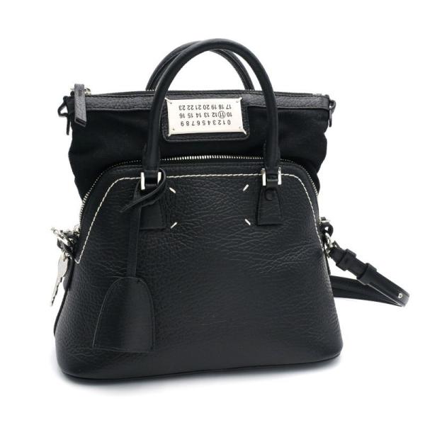 メゾンマルジェラ 5ACミニ S56WG0082 カーフレザー ブラック ショルダーバッグ ハンドバッグ 4ステッチ 2WAY 黒 中古 送料無料 Maison Margiela（メゾンマルジェラ） 5ACミニ S56WG0082 カーフレザー