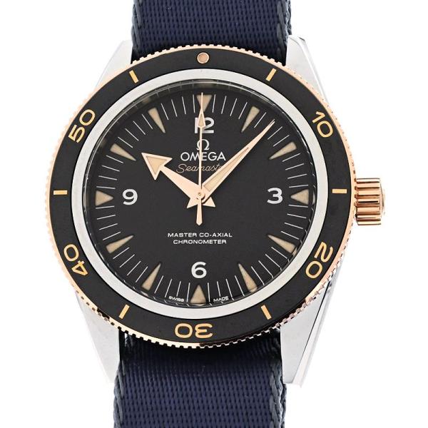 [3年保証] オメガ メンズ シーマスター 300 41mm 233.20.41.21.01.001 K18PG/SS NATOストラップ ブラック 自動巻き 腕時計 中古 送料無料