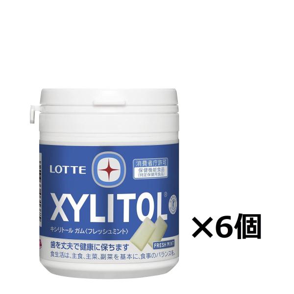 LOTTE ロッテ キシリトールガム フレッシュミント ボトル 143g×6個