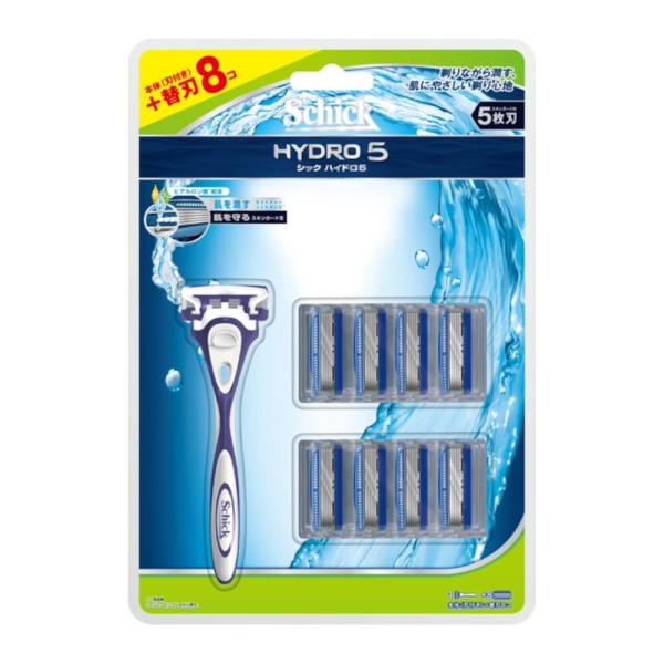 シック Schick 5枚刃 ハイドロ5 替刃 9個付 ホルダー 本体付 大容量 カミソリ