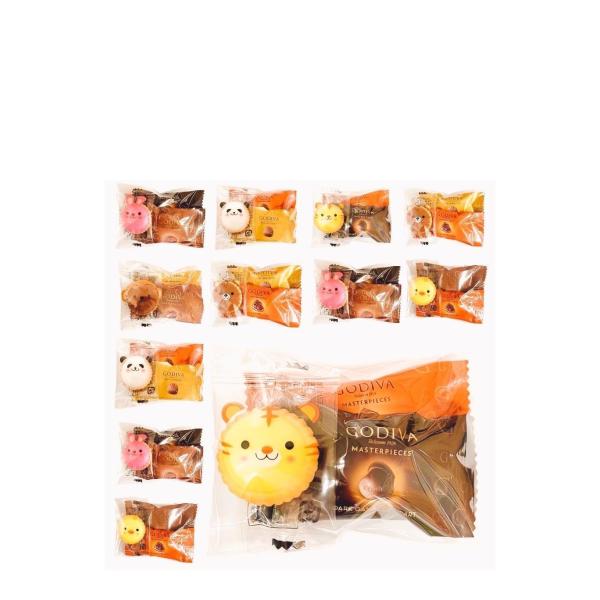 GODIVA ゴディバ チョコレート マスターピース アニマルクラッカー 付き プチギフト 12袋セット