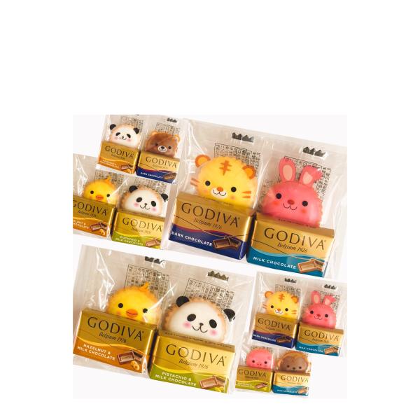 GODIVA ゴディバ チョコレート ナポリタン アニマルクラッカー 付き プチギフト ６袋セット
