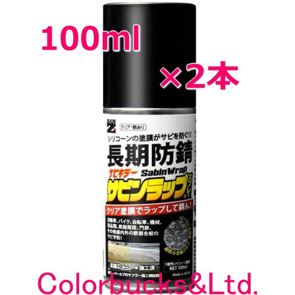【サビンラップスプレー】【100ml×2本】BAN-ZI【クリア塗膜の長期防錆シリコーン系塗料】BANZI バンジー/バンジ 表面をラップ防錆