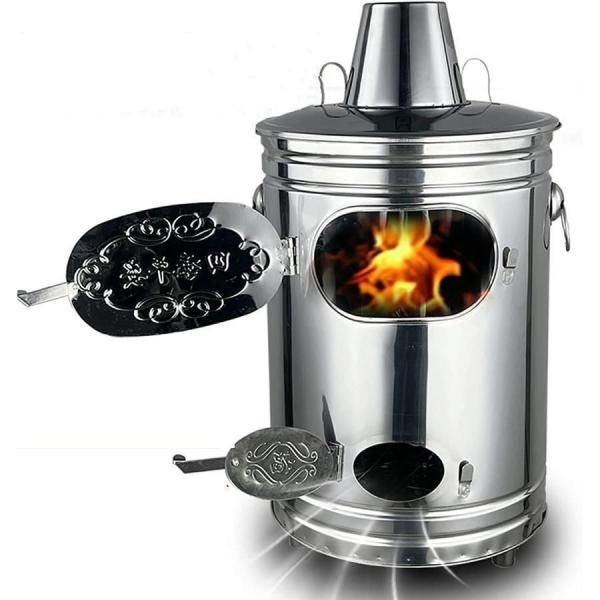 焼却炉は十分に改善されます: こちらのドラム缶焼却炉 ステンレスの大箱は 900°C 高温、変形および長い耐用年数に抗できる専門等級の高温抵抗力がある 410 ステンレス鋼から成っています。絶妙な詳細：庭のタンク火災ビンは、ドア、反焦げの設...