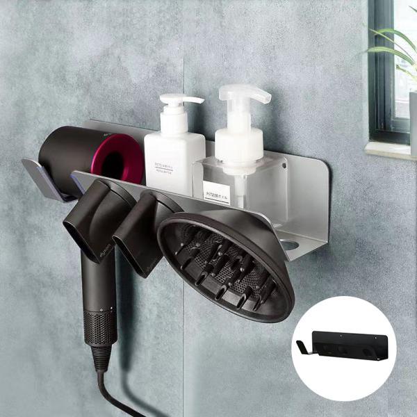 こちらはダイソンなどのヘアドライヤー置きです。サイズ:写真をご参照ください。重量:約1kg材質:鉄　強力糊とネジが付きますので，ご自宅の壁素材によって使用方法をご選択ください。糊を使用する場合は壁に貼り付け後48時間ぐらいを静止してご利用く...