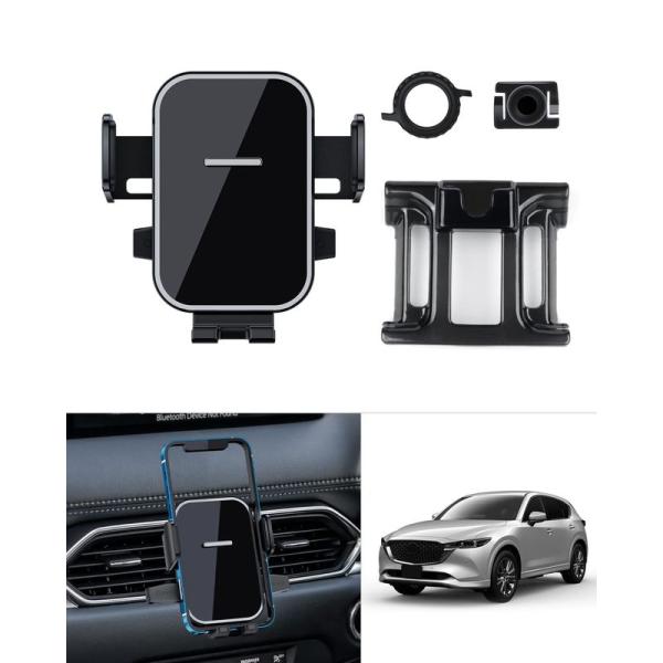 Cartist マツダ CX-5 KF系 CX-8 KG系 専用 スマホ ホルダー 携帯 ホルダー スマホスタンド ワンタッチ 鏡面 片手操