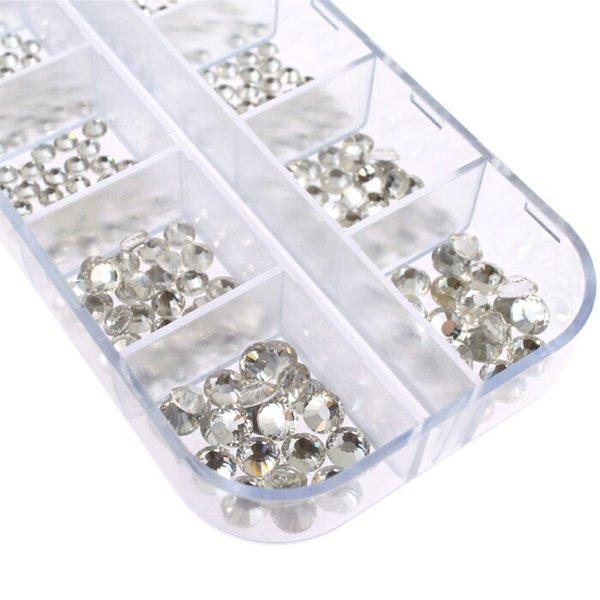 クリア クリスタルガラスラインストーン ケース入り6サイズ