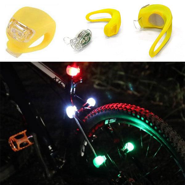 自転車ライト シリコン イエローボディ イエロー発光 電池 ハンドル フロント リア 散歩 Led ライト 3段階 防水 Taillight Silicon Yellow カラフルshop 通販 Yahoo ショッピング