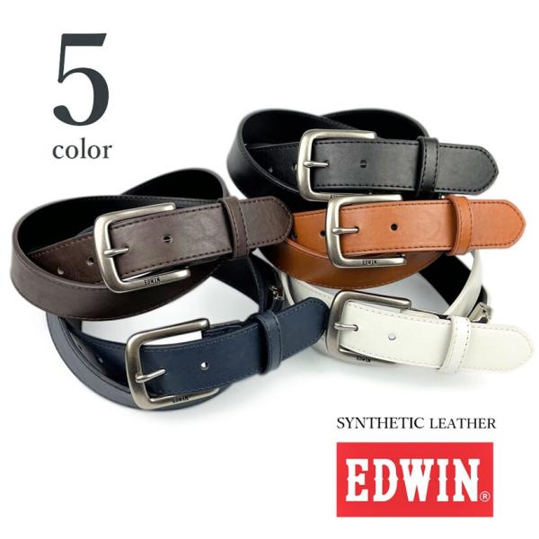 EDWIN エドウイン エドウィン ヘッド ストレッチ 伸縮 デザイン レザー ベルト PUレザー ベルト 0111155 【送料無料】【父の日】【新生活】