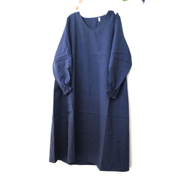 SKETCH Aライン 背中閉じ 無地 シンプル ロング かっぽう着 割ぽう着