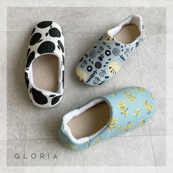 Nordic collection バブーシュ スリッパ ルームシューズ ネコ 花柄 ドット GRK1461【送料無料】