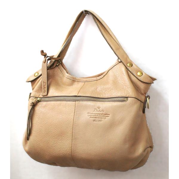 Dakota ダコタ 2WAY レザー トートバッグ ショルダーバッグ ベージュ 【中古】【送料無料】
