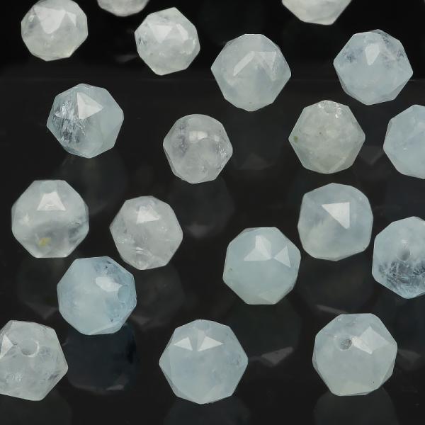 粒販売 アクアマリン スターカット 丸玉 6mm［プレミアムカット］ 【8