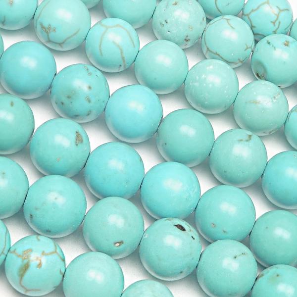 マグネサイトターコイズ 丸玉 6mm［ミントブルー］【1連販売】 / 3-4